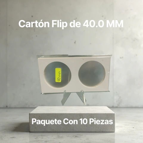 Paquete con 10 Cartones “Flip” para Monedas – Varias Medidas