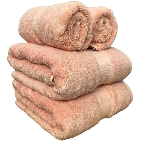 Jogo Toalha Banho e Rosto 4pçs Super Soft Zero Twist - Rosa