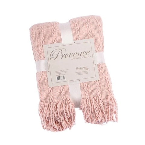 Manta Decorativa Provence Texturizada Rose