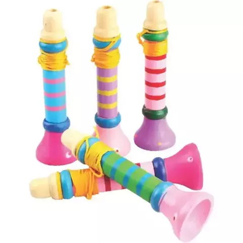 INSTRUMENTO MUSICAL TROMPETE INFANTIL DE MADEIRA TOY MIX