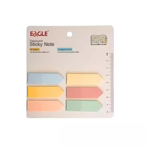 BLOCO DE NOTAS TRANSPARENTE EAGLE 6 CORES 30 FOLHAS 12X12CM