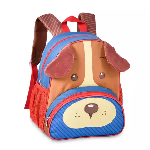 MOCHILA DE COSTAS OFICIAL CLIO PETS CACHORRO AZUL E VERMELHO– 13″
