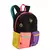 MOCHILA SESTINI GRANDE CAPRICHO CONTRAST - PRETO E ROSA - comprar online