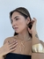 Conjunto aro e brinco orgânico triondas dourado - New Acessórios