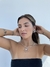 Conjunto choker e brinco flor com pérola - New Acessórios