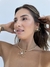 Imagem do Conjunto choker e brinco flor com pérola