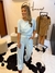 Conjunto malha azul bebê