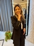 Blazer em alfaiataria preto com botão dourado - comprar online