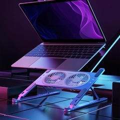 Soporte plegable para notebook aluminio con cooler 