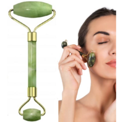 Masajeador facial a rodillo de piedra Jade - tienda online