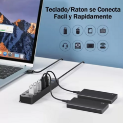 Hub de 7 puertos USB 3.0 con interruptores individuales y LED indicador. - comprar online