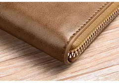 Carteira De Couro com Proteção RFID para Homens porta cartões com zipper - loja online