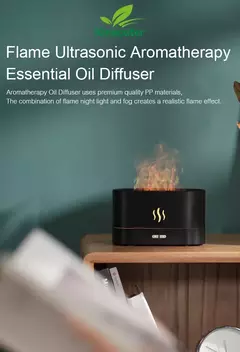 Umidificador de ar com difusor de aroma, solta névoa fria ultra-sônica colorida
