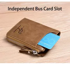 Carteira De Couro com Proteção RFID para Homens porta cartões com zipper - MAC PS