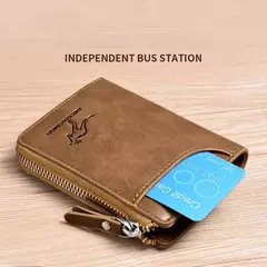 Carteira De Couro com Proteção RFID para Homens porta cartões com zipper - comprar online