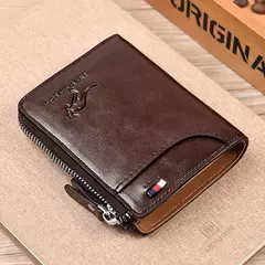 Carteira De Couro com Proteção RFID para Homens porta cartões com zipper na internet
