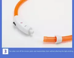 Coleira Luminosa USB Recarregável para Animais de Estimação, LED ajustável - comprar online