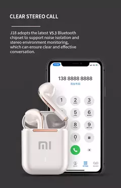 Xiaomi j18 fone de ouvido sem fio bluetooth hifi microfone estéreo intra-auricular na internet