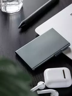 Carteira tecnológica metálica de cartões débito/crédito fina, minimalista com rfid, protetor de cartão - MAC PS
