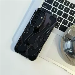 Capa 3D à prova de choque para Samsung Galaxy, fina, modelo chama - MAC PS