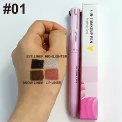Caneta de maquiagem facial 4 em 1 para sobrancelha, lábios, olhos e rosto à prova d'água e suor de longa duração na internet
