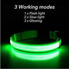 Imagem do Coleira Luminosa USB Recarregável para Animais de Estimação, LED ajustável