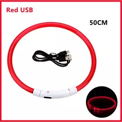 Coleira Luminosa USB Recarregável para Animais de Estimação, LED ajustável - MAC PS