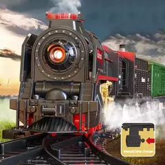 Brinquedo Conjunto Trem Modelo a Vapor Retrô - MAC PS