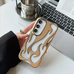 Capa 3D à prova de choque para Samsung Galaxy, fina, modelo chama