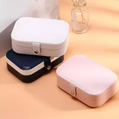 Caixa de joias com zíper, organizador e portátil para viagem na internet
