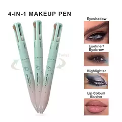 Caneta de maquiagem facial 4 em 1 para sobrancelha, lábios, olhos e rosto à prova d'água e suor de longa duração - loja online
