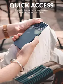 Carteira tecnológica metálica de cartões débito/crédito fina, minimalista com rfid, protetor de cartão