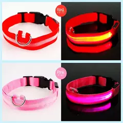 Coleira Luminosa USB Recarregável para Animais de Estimação, LED ajustável - MAC PS