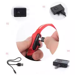 Coleira Luminosa USB Recarregável para Animais de Estimação, LED ajustável