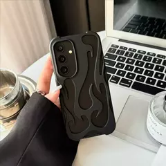 Capa 3D à prova de choque para Samsung Galaxy, fina, modelo chama - MAC PS