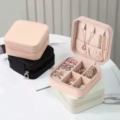 Caixa de joias com zíper, organizador e portátil para viagem - MAC PS