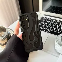 Capa 3D à prova de choque para Samsung Galaxy, fina, modelo chama - loja online