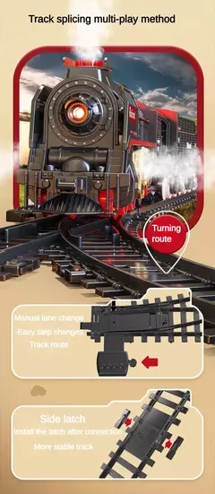 Brinquedo Conjunto Trem Modelo a Vapor Retrô
