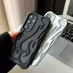 Capa 3D à prova de choque para Samsung Galaxy, fina, modelo chama