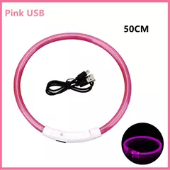 Coleira Luminosa USB Recarregável para Animais de Estimação, LED ajustável - MAC PS