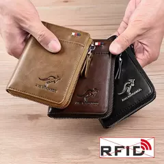 Carteira De Couro com Proteção RFID para Homens porta cartões com zipper - loja online