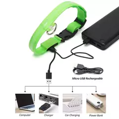 Coleira Luminosa USB Recarregável para Animais de Estimação, LED ajustável - comprar online