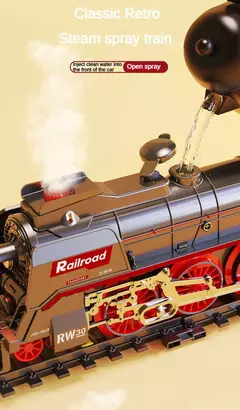 Brinquedo Conjunto Trem Modelo a Vapor Retrô - loja online