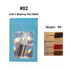 Caneta de maquiagem facial 4 em 1 para sobrancelha, lábios, olhos e rosto à prova d'água e suor de longa duração - loja online