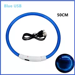 Coleira Luminosa USB Recarregável para Animais de Estimação, LED ajustável - MAC PS