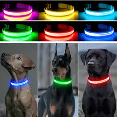 Imagem do Coleira Luminosa USB Recarregável para Animais de Estimação, LED ajustável