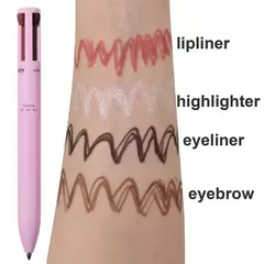 Caneta de maquiagem facial 4 em 1 para sobrancelha, lábios, olhos e rosto à prova d'água e suor de longa duração na internet