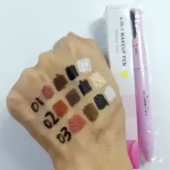 Caneta de maquiagem facial 4 em 1 para sobrancelha, lábios, olhos e rosto à prova d'água e suor de longa duração - comprar online