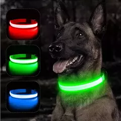 Coleira Luminosa USB Recarregável para Animais de Estimação, LED ajustável - loja online
