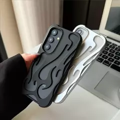 Capa 3D à prova de choque para Samsung Galaxy, fina, modelo chama - comprar online